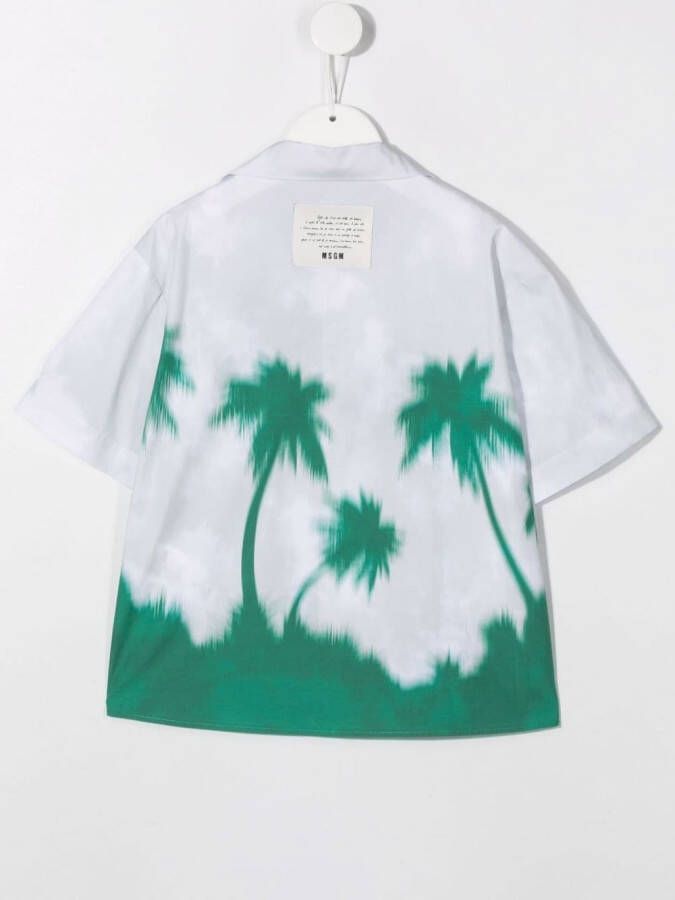 MSGM Kids Shirt met logoprint Wit
