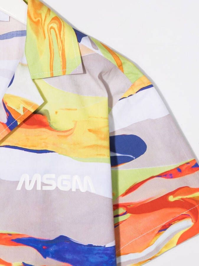 MSGM Kids Shirt met print Oranje