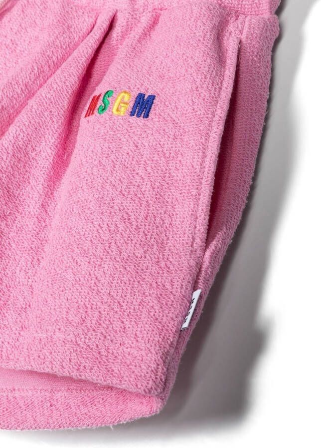 MSGM Kids Shorts met geborduurd logo Roze