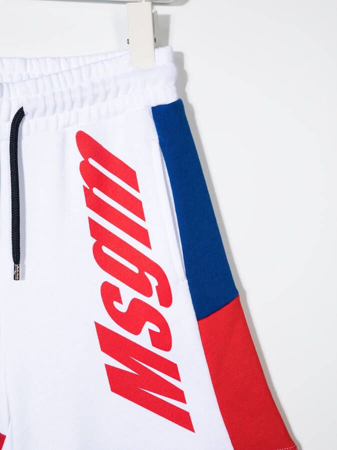 MSGM Kids Shorts met logoprint Wit