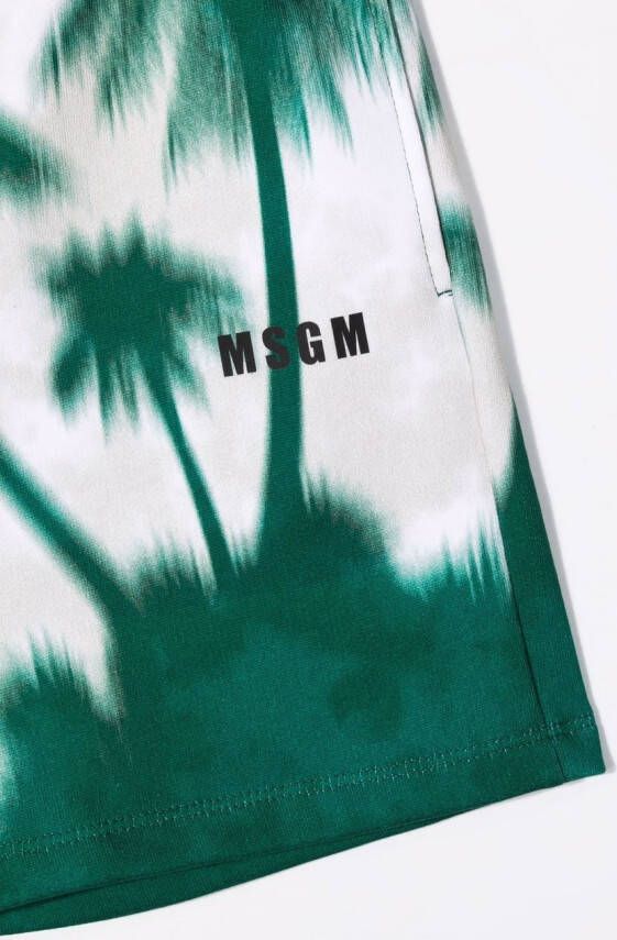 MSGM Kids Shorts met palmboomprint Beige