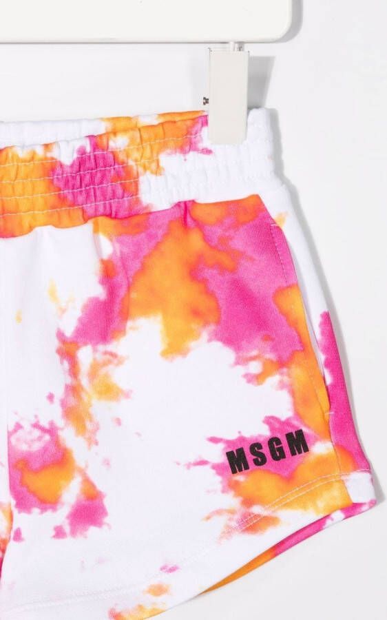 MSGM Kids Shorts set met tie-dye print Wit