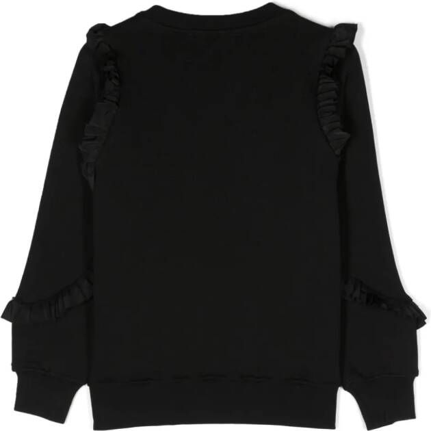 MSGM Kids Sweater met geborduurd logo Zwart
