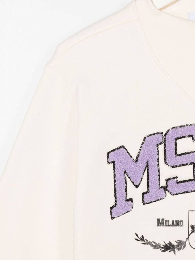 MSGM Kids Sweater met logo Beige