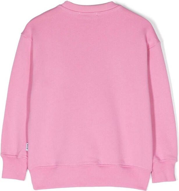 MSGM Kids Sweater met logoprint Roze