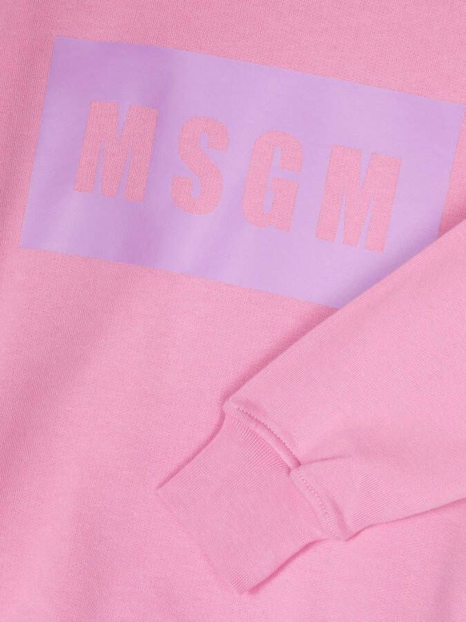 MSGM Kids Sweater met logoprint Roze