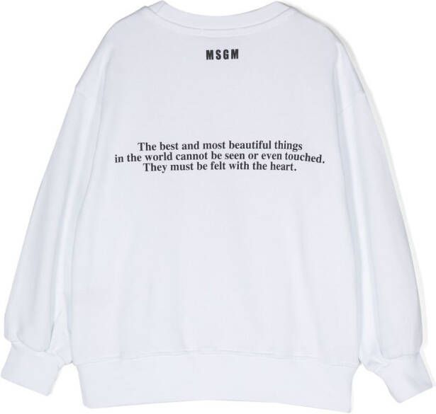 MSGM Kids Sweater met logoprint Wit