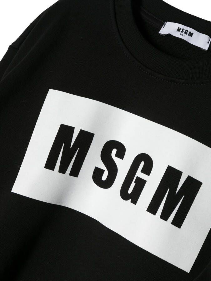 MSGM Kids Sweater met logoprint Zwart