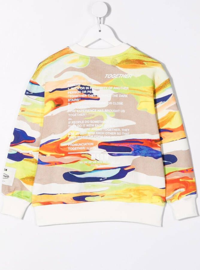 MSGM Kids Sweater met print Beige