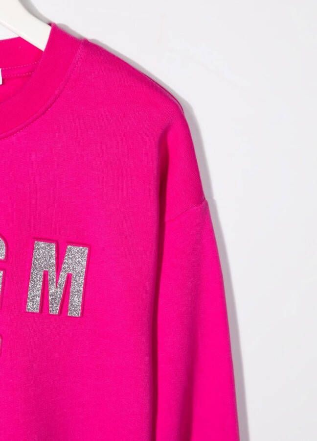 MSGM Kids Sweaterjurk met logoprint Roze