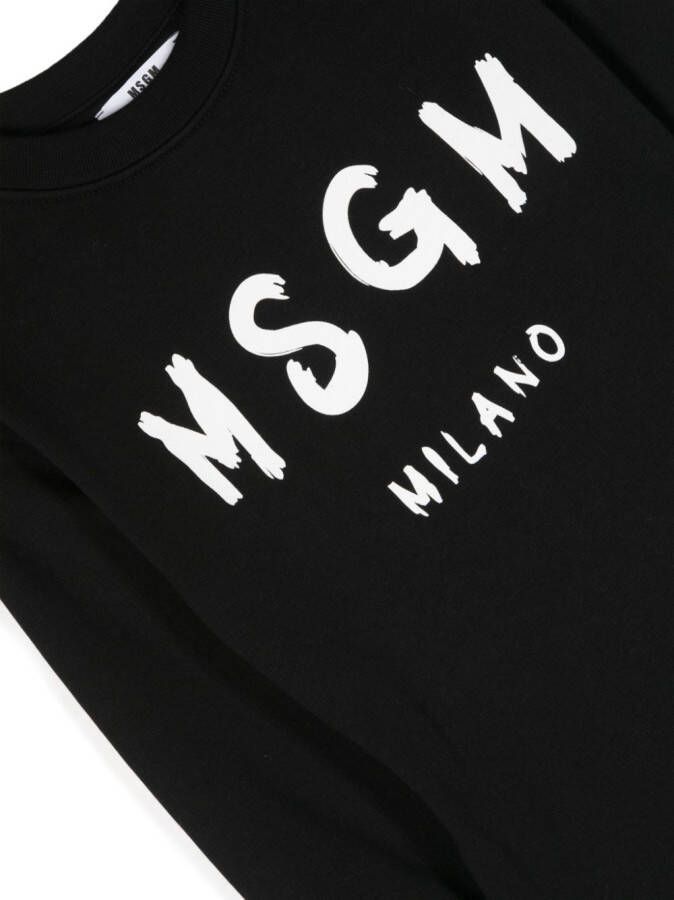 MSGM Kids Sweaterjurk met logoprint Zwart
