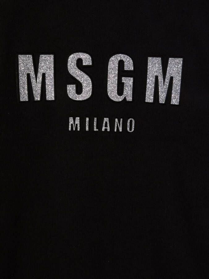 MSGM Kids Sweaterjurk met logoprint Zwart