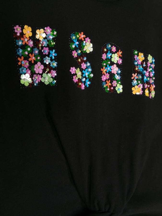 MSGM Kids T-shirt met bloemenprint Zwart