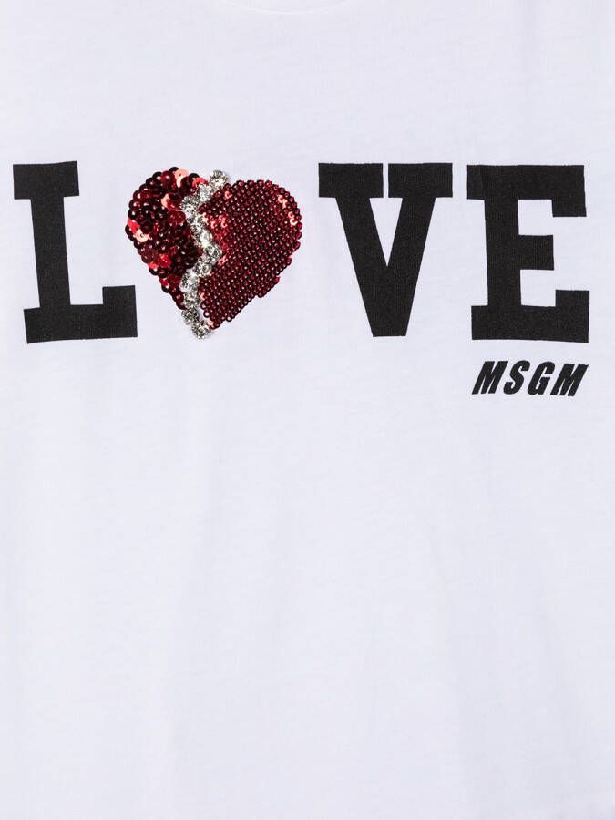 MSGM Kids T-shirt met logo Wit