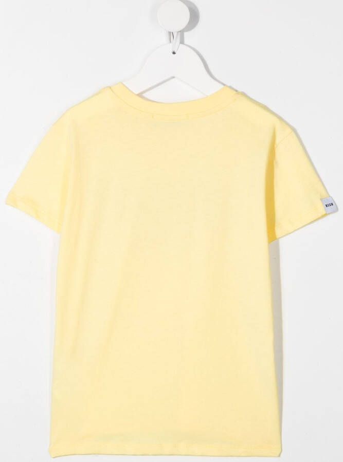 MSGM Kids T-shirt met logoprint Geel