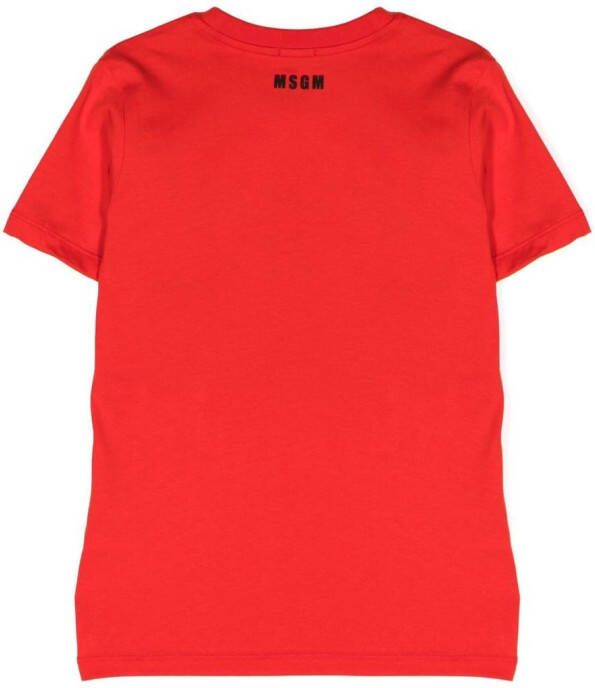 MSGM Kids T-shirt met logoprint Rood