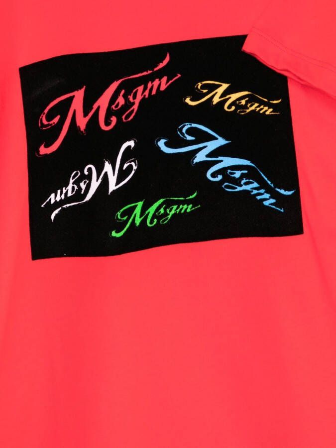 MSGM Kids T-shirt met logoprint Rood