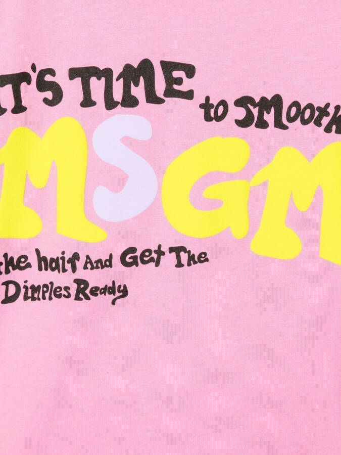 MSGM Kids T-shirt met logoprint Roze