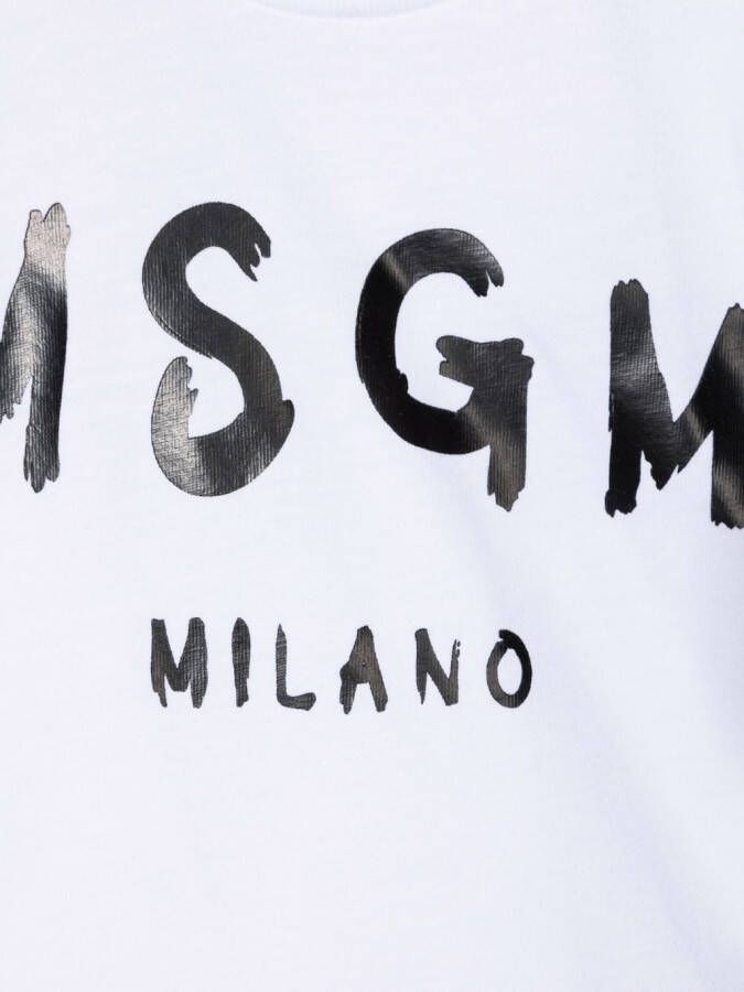 MSGM Kids T-shirt met logoprint Wit