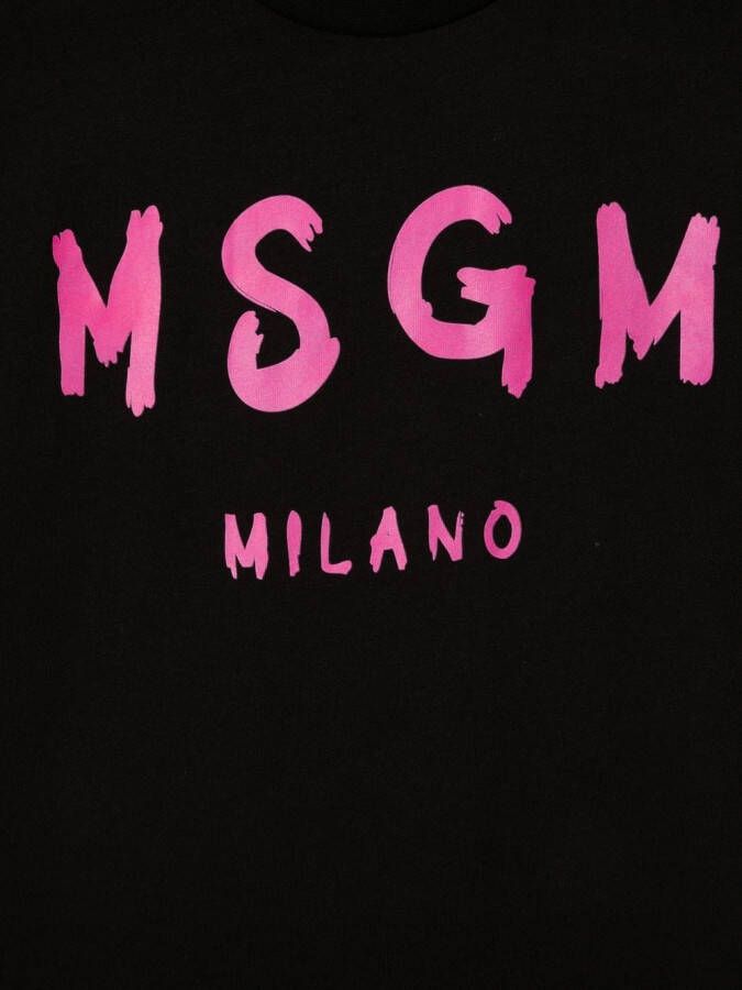 MSGM Kids T-shirt met logoprint Zwart