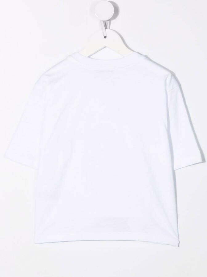 MSGM Kids T-shirt met pailletten logo Wit