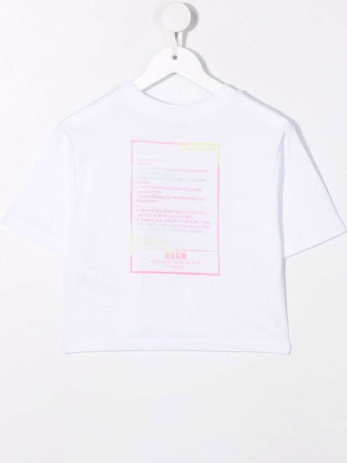 MSGM Kids T-shirt met print Wit