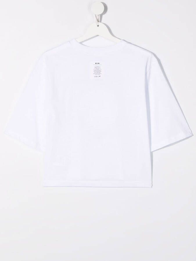 MSGM Kids T-shirt met print Wit