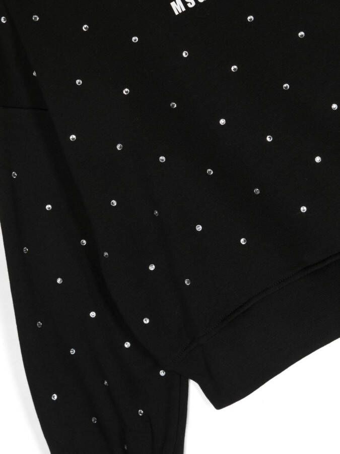 MSGM Kids T-shirt verfraaid met kristallen Zwart