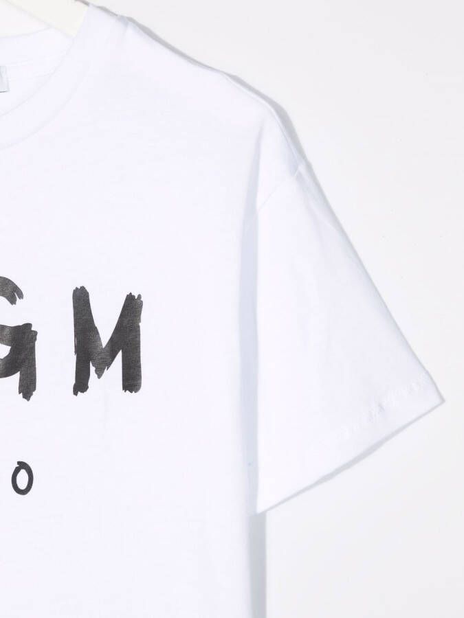 MSGM Kids T-shirtjurk met logoprint Wit