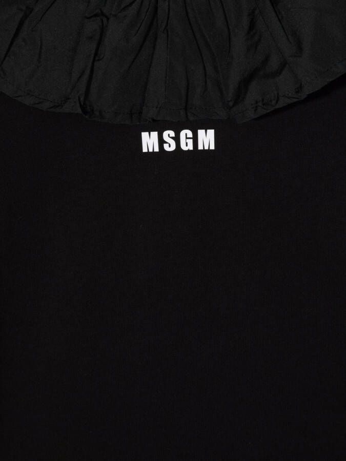 MSGM Kids T-shirtjurk met ruches Zwart