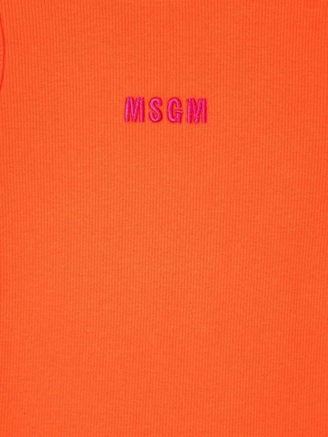 MSGM Kids Tanktop met logoprint Oranje