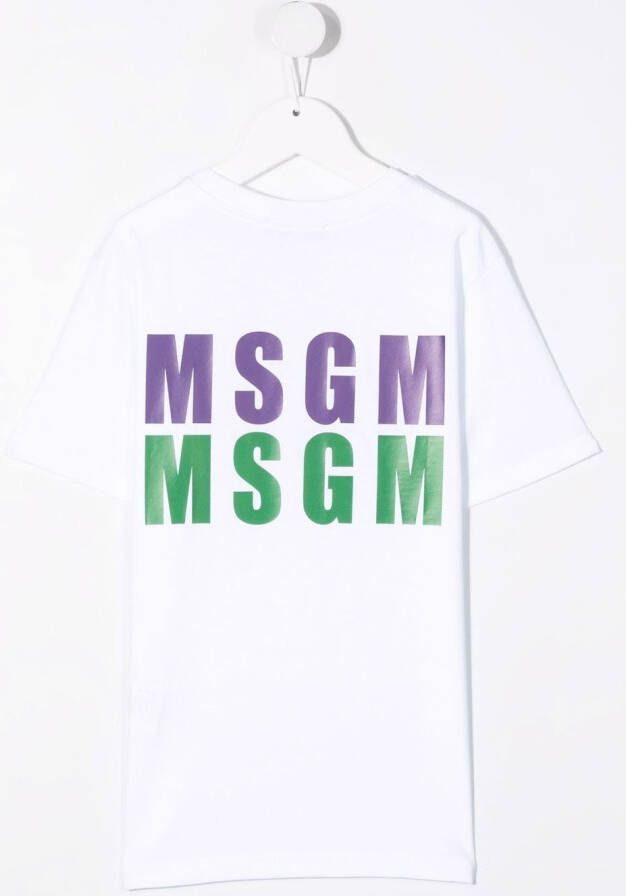 MSGM Kids Top met logo Wit