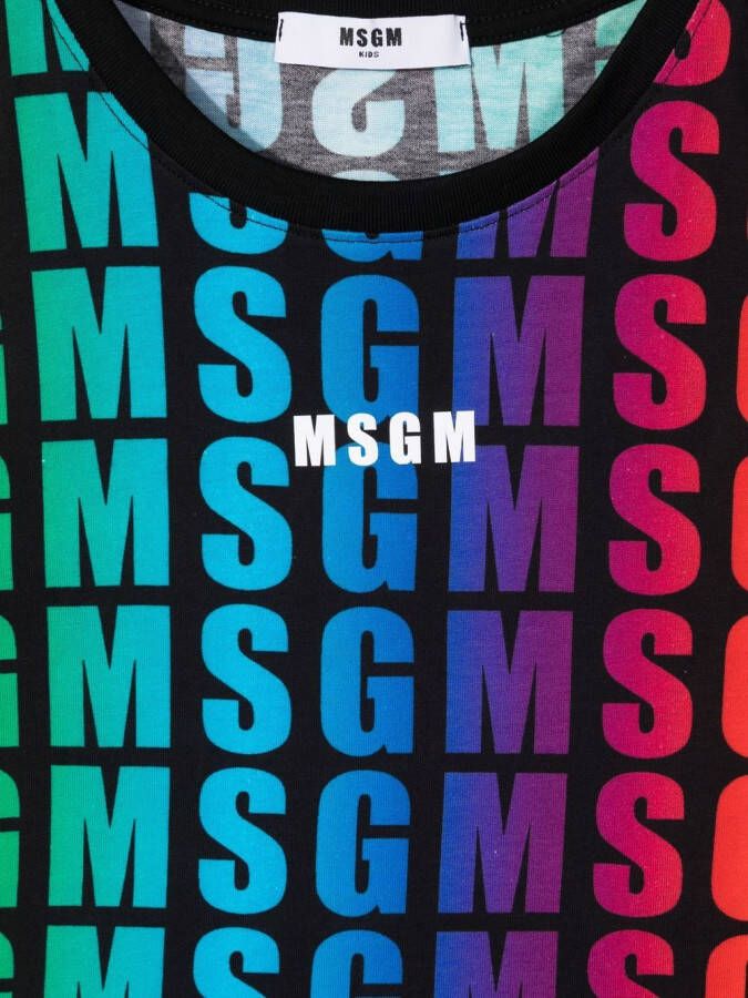 MSGM Kids Top met logoprint Blauw