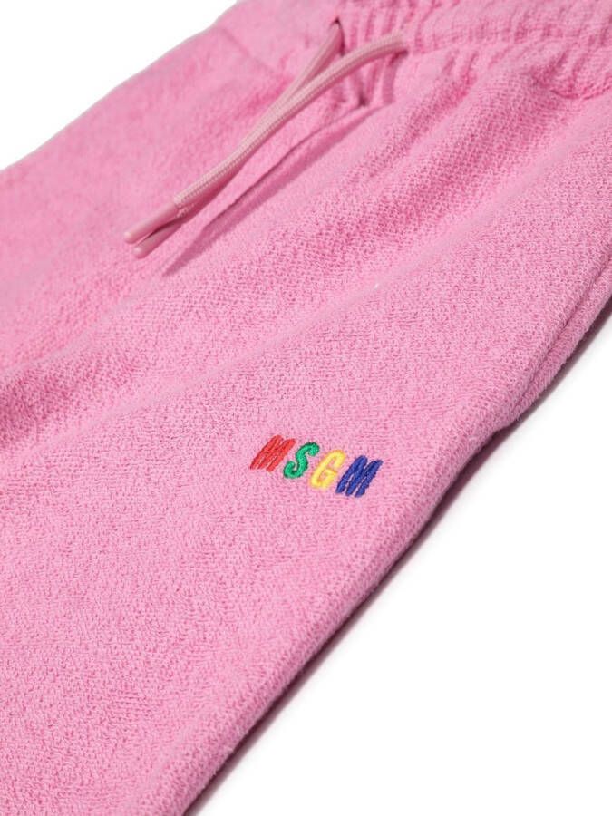MSGM Kids Trainingsbroek met geborduurd logo Roze