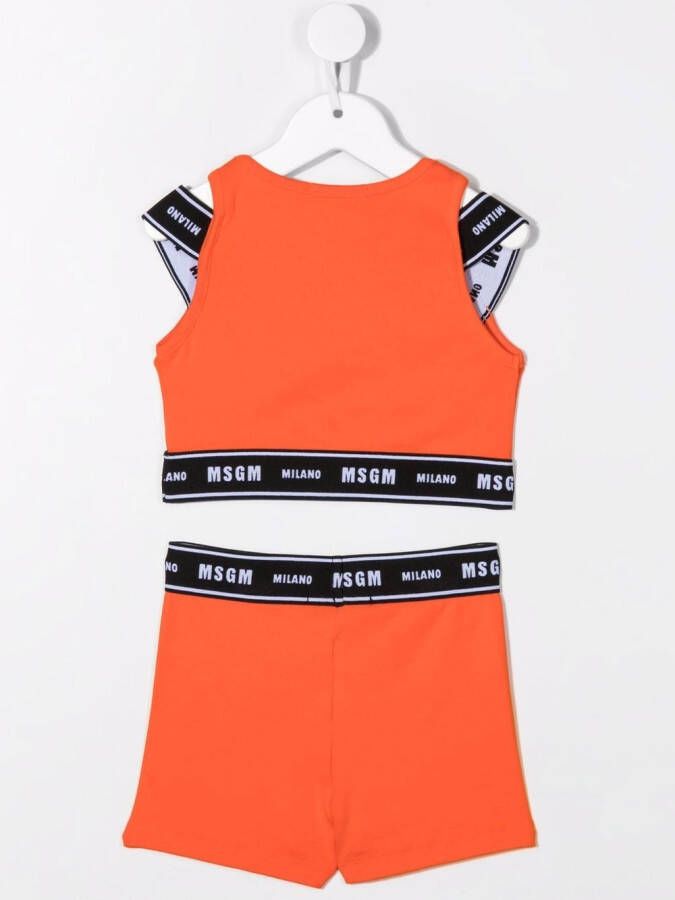MSGM Kids Trainingspak met logo afwerking Oranje