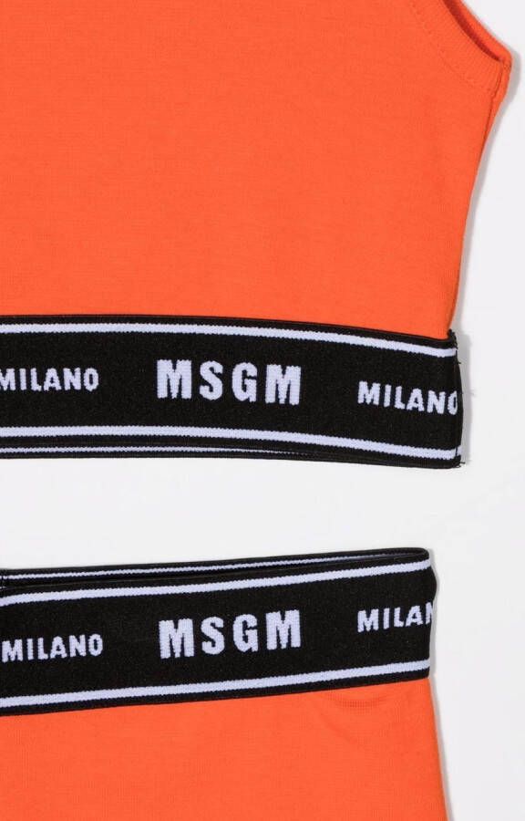 MSGM Kids Trainingspak met logo afwerking Oranje