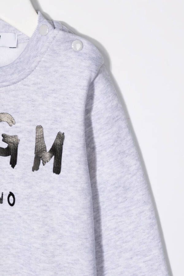 MSGM Kids Trui met logoprint Grijs