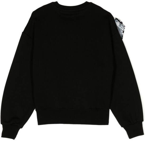 MSGM Kids Sweater met zebraprint Zwart