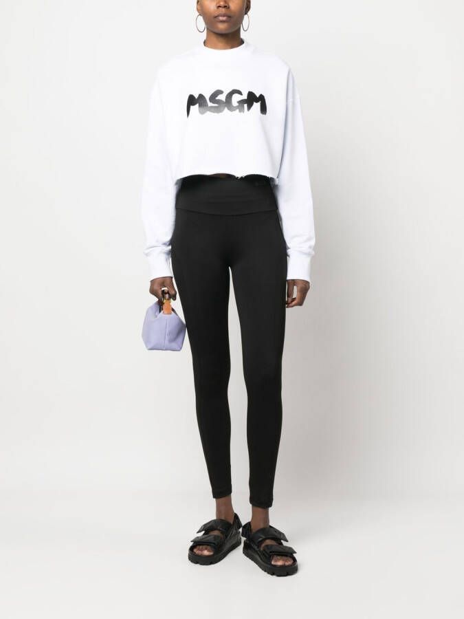 MSGM Legging met logoprint Zwart