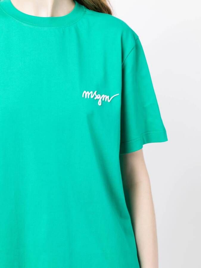 MSGM T-shirt met geborduurd logo Groen