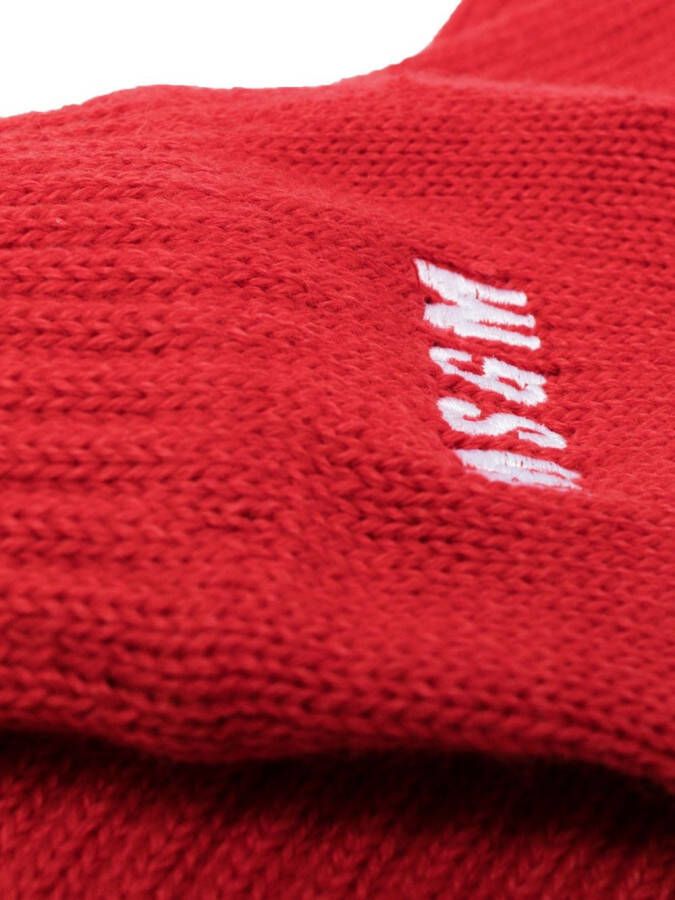 MSGM Handschoenen met geborduurd logo Rood