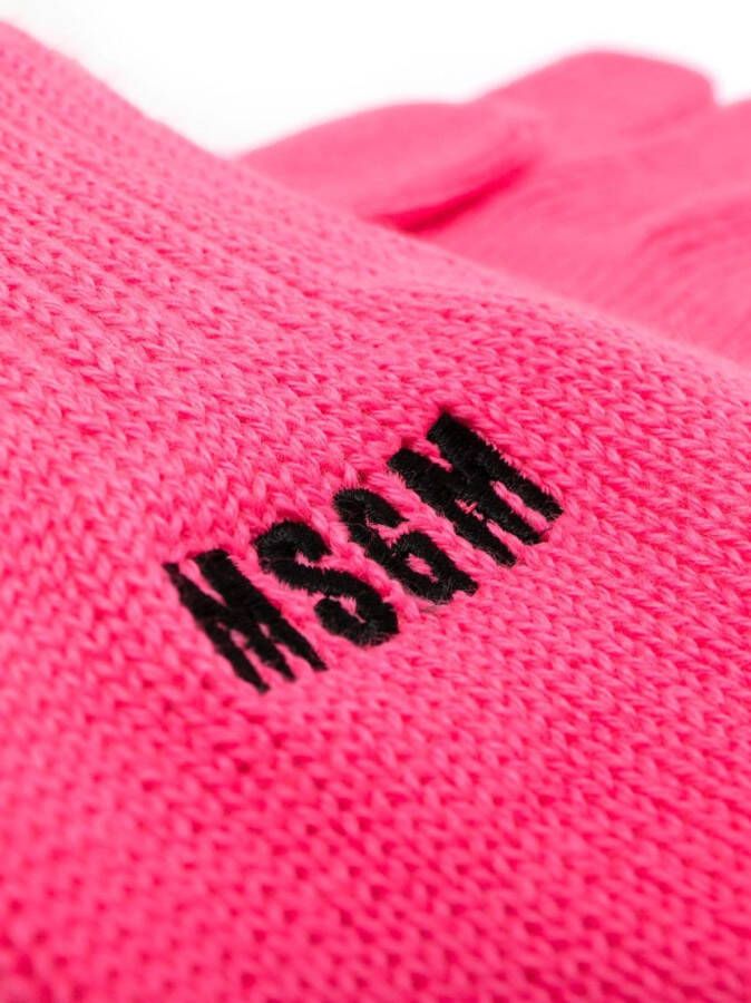 MSGM Handschoenen met geborduurd logo Roze