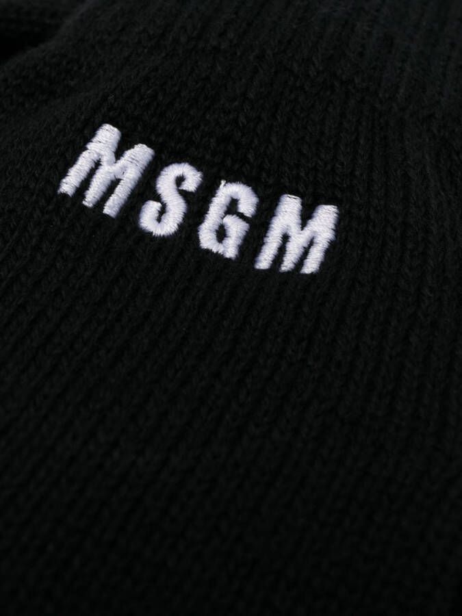 MSGM Handschoenen met geborduurd logo Zwart