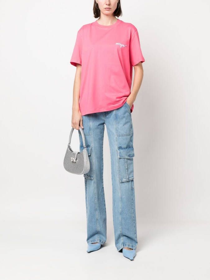 MSGM T-shirt met geborduurd logo Roze