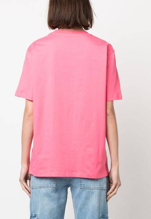 MSGM T-shirt met geborduurd logo Roze