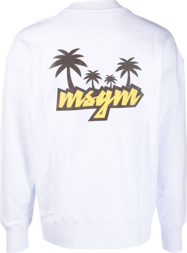 MSGM Sweater met logoprint Wit