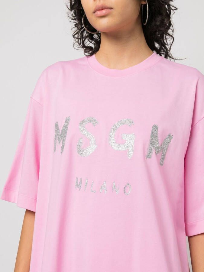 MSGM T-shirtjurk met logoprint Roze