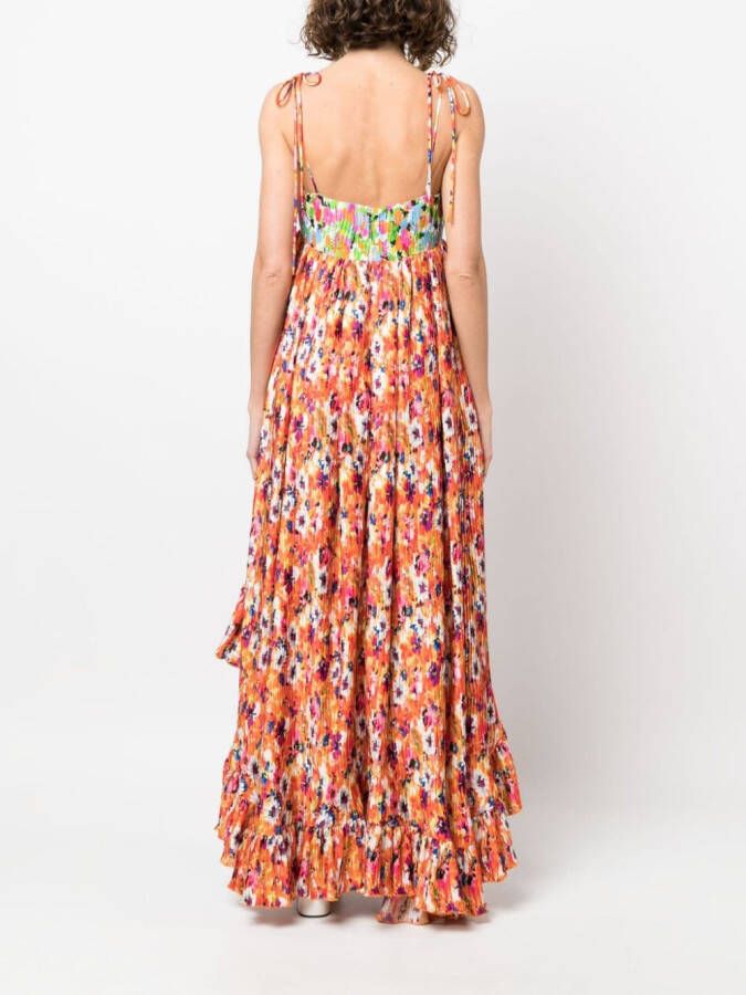 MSGM Maxi-jurk met bloemenprint Oranje