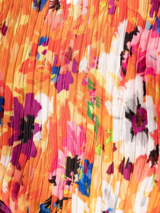 MSGM Maxi-jurk met bloemenprint Oranje
