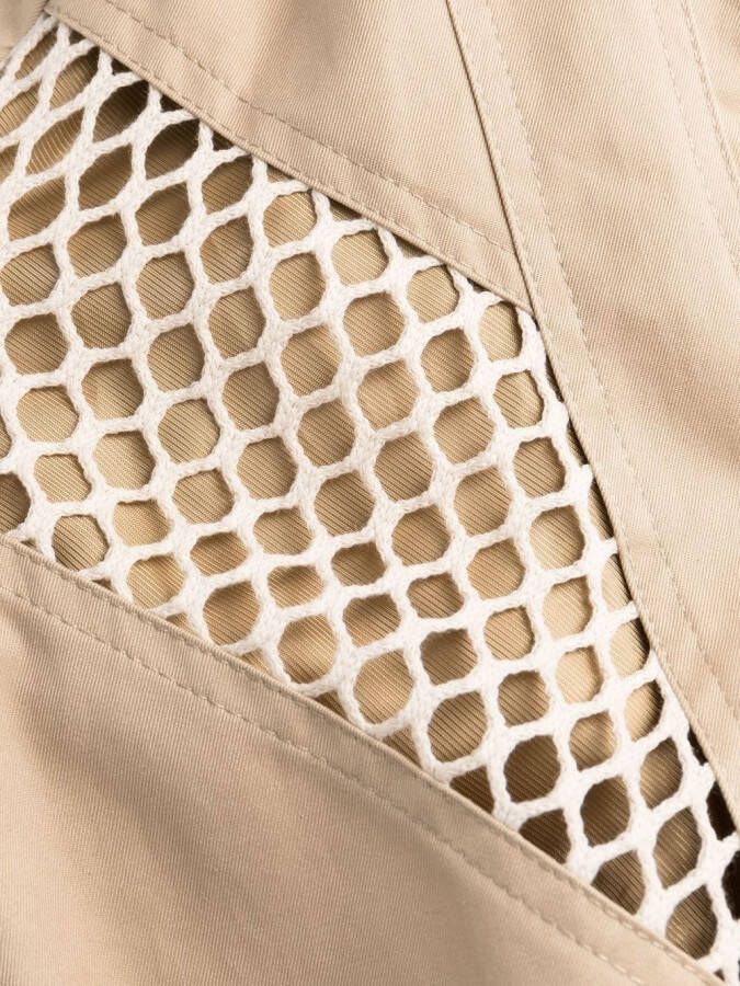MSGM Trenchcoat met mesh vlak Beige